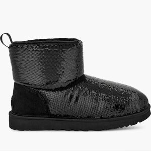 Ugg Classic Mini Mirror Ball Sequin Fur SN 1151291 Designer Winter Black #134